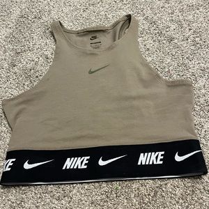 green, cropped, nike, tank top